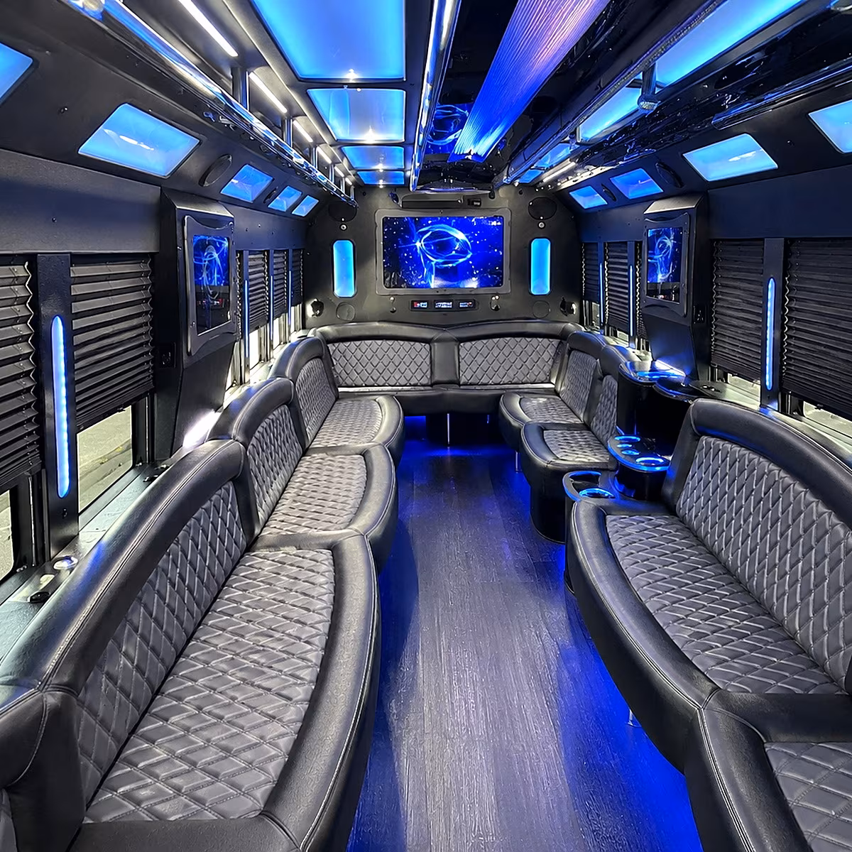 ocala 50 passenger party bus interior